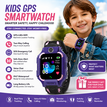 E15 Kids GPS Smartwatch – Touchscreen Safety Watch & Smart Bracelet for Children