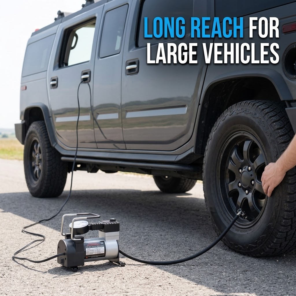 Portable Car Tire Inflator – Compact Air Compressor Pump for Cars, SUVs & Emergency Roadside