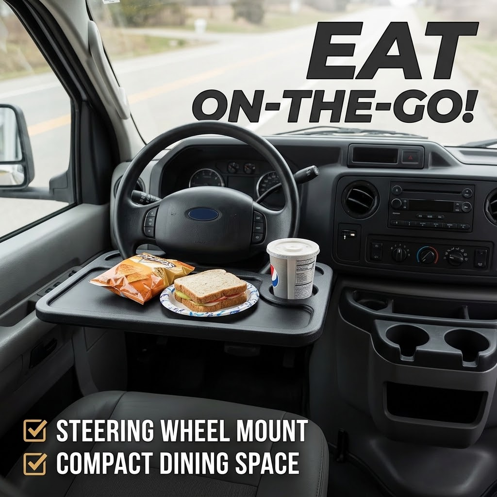 Portable Car Steering Wheel Laptop Desk – Foldable Vehicle Work, Dining & Travel Table
