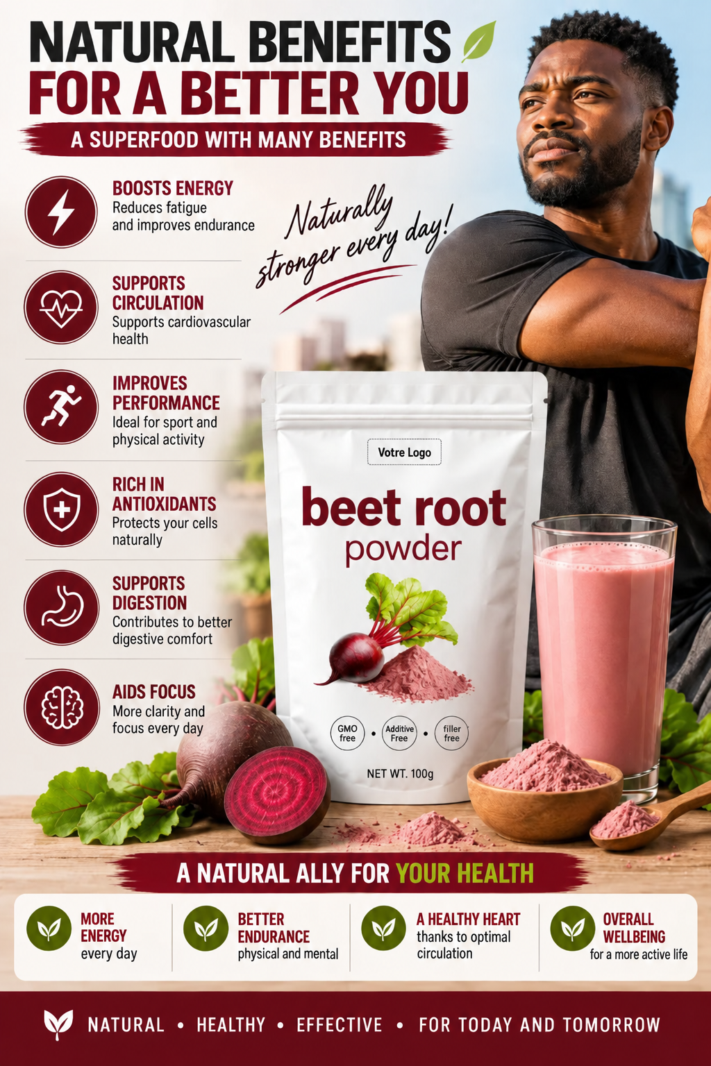 100% Natural Beetroot Powder for Your Daily Routine