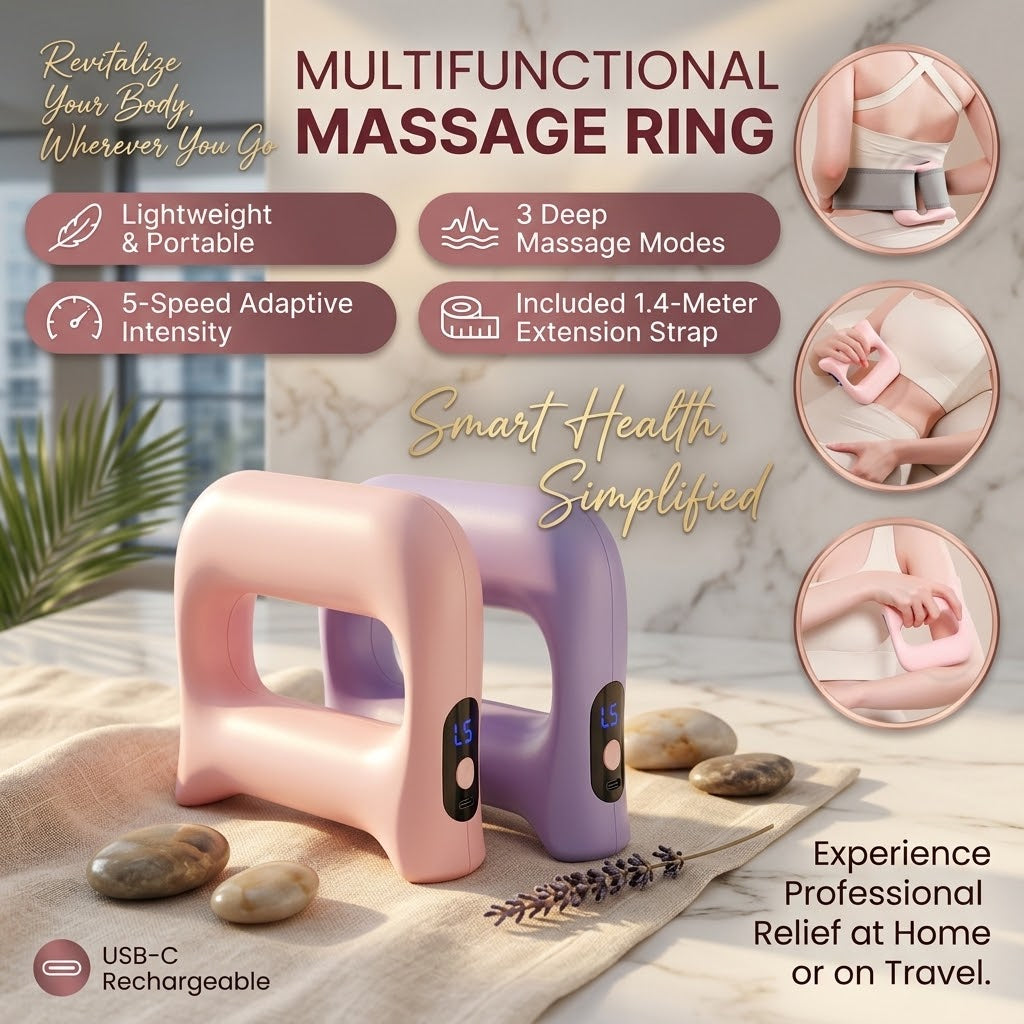USB Rechargeable Hands-Free Deep Tissue Ring Massager