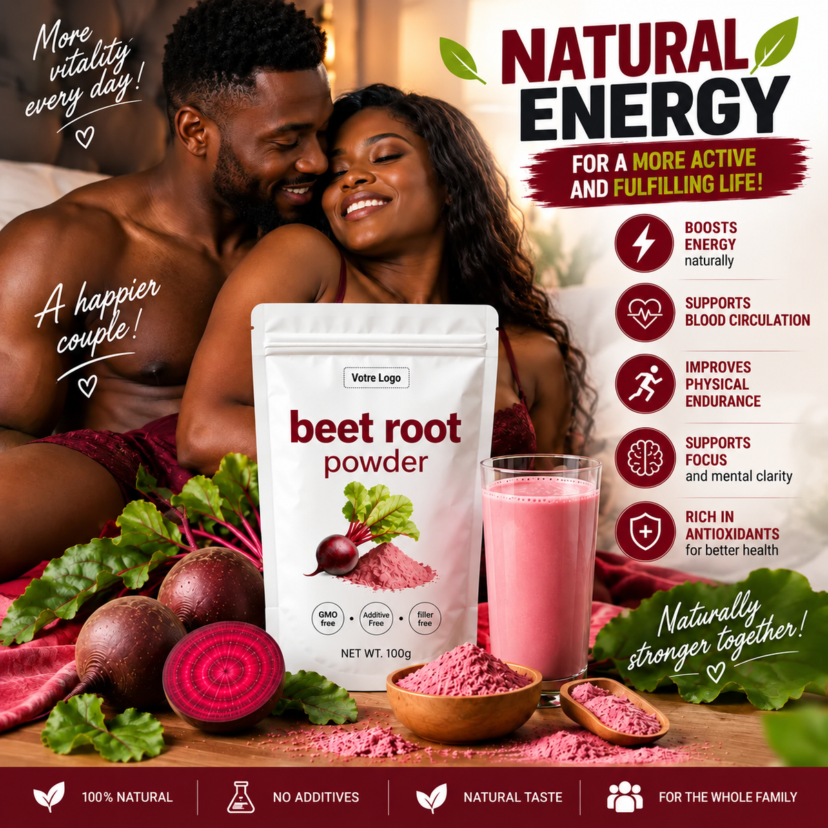 100% Natural Beetroot Powder for Your Daily Routine
